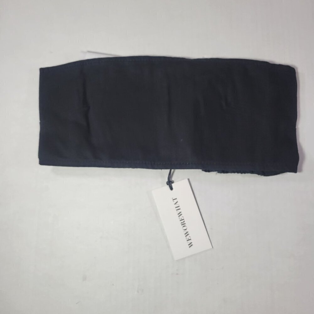 WeWoreWhat Women Black Cotton Blend Chic Strapless Bandeau Top Size Medium